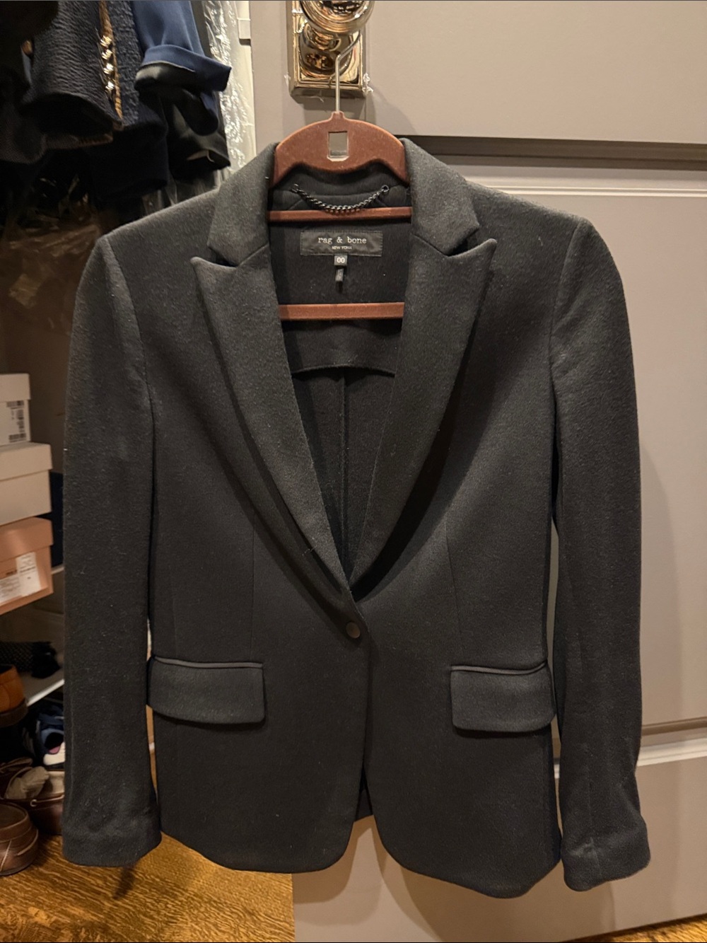 rag & bone Black Tailored Single-Button Blazer